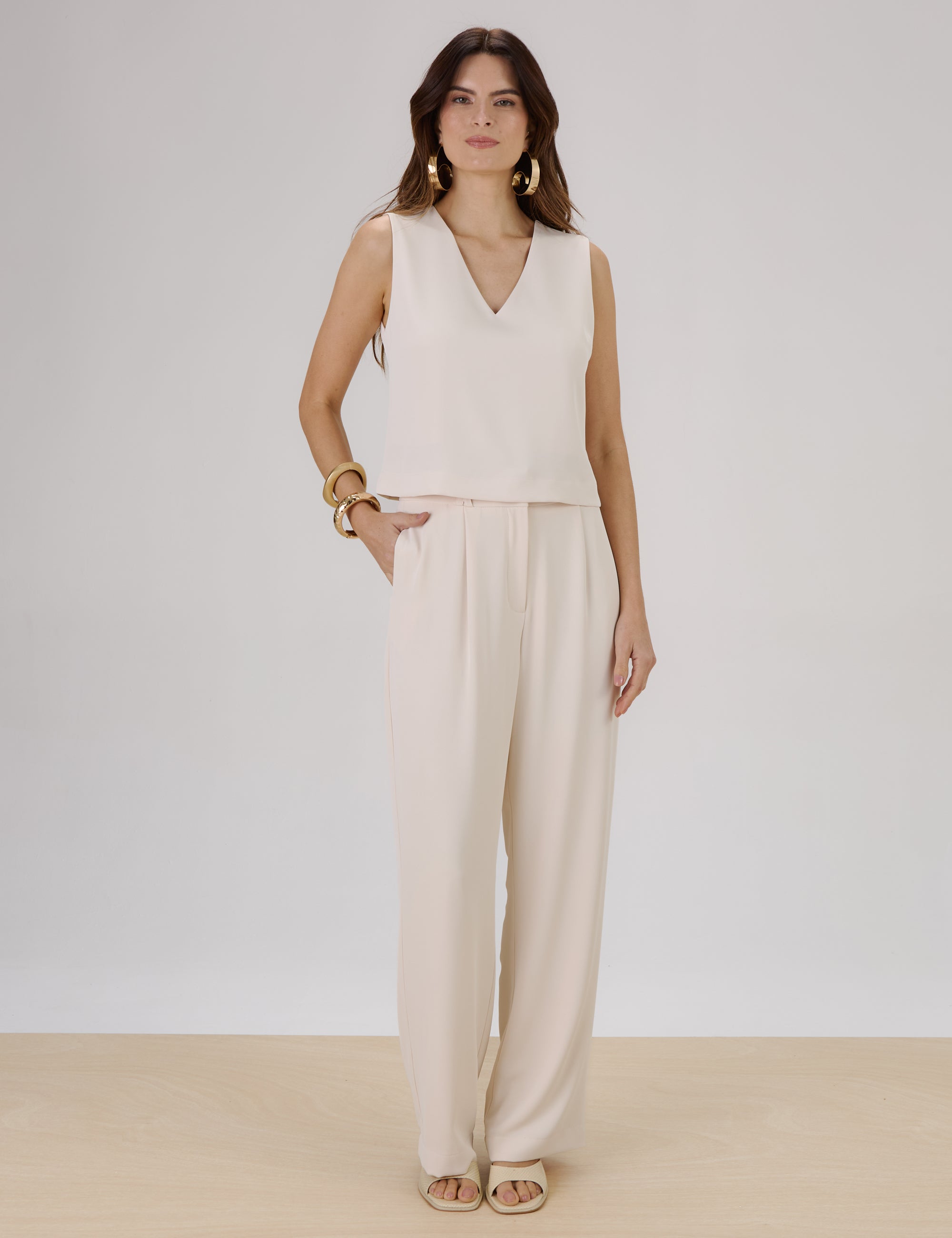 Tailored V-Neck Tank &amp; Pant Set