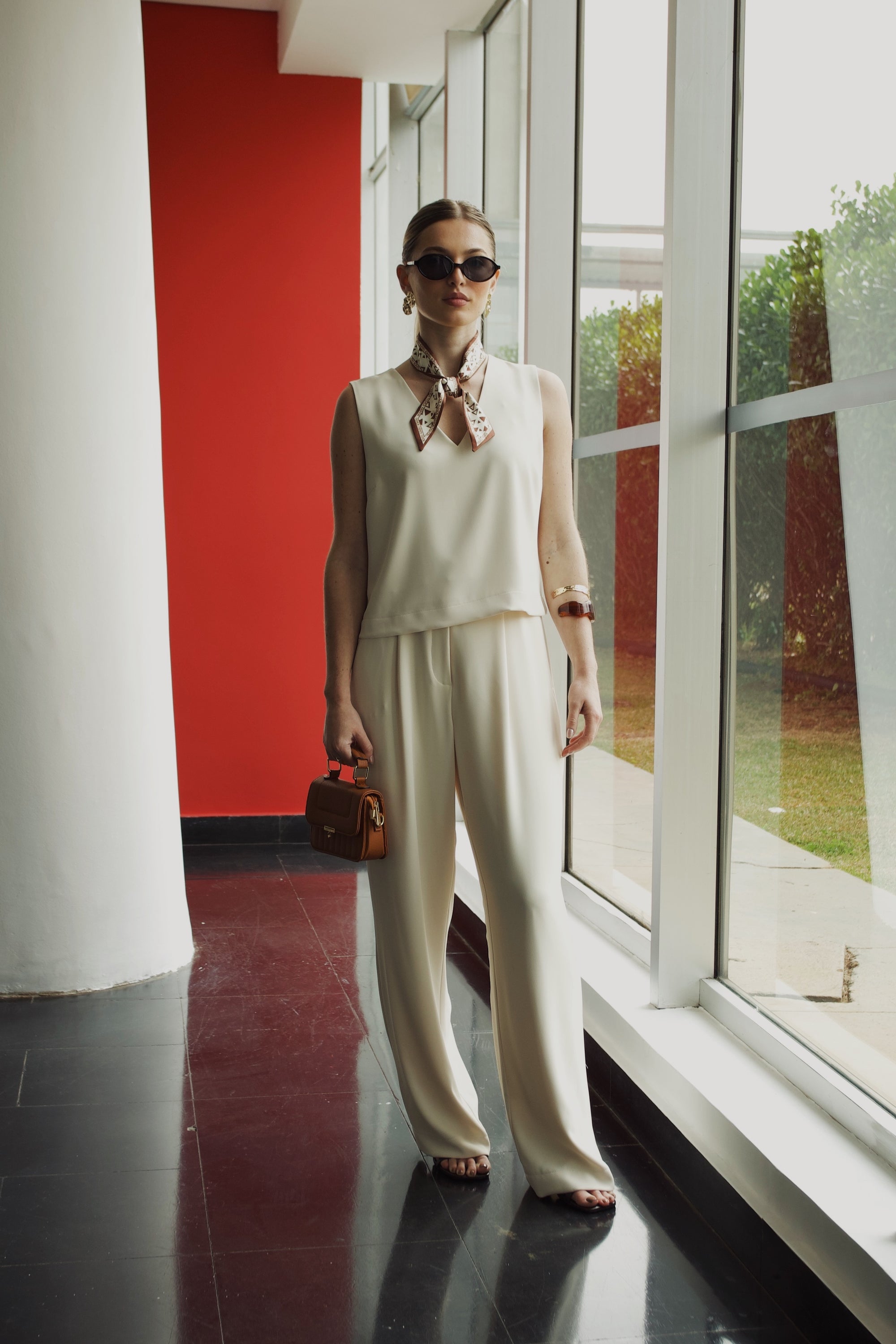 Tailored V-Neck Tank &amp; Pant Set